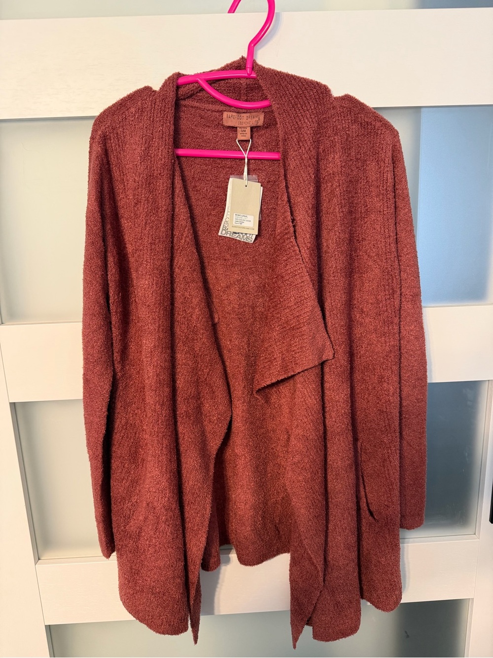 Barefoot Dreams Open-Front Cardigan in Rusty Brick